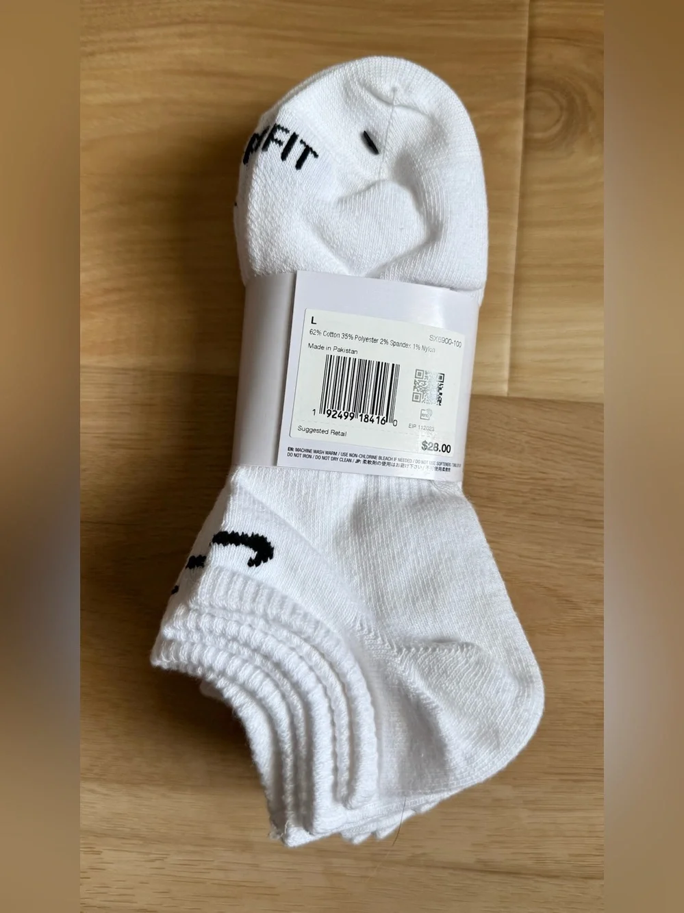 Nike Everyday Plus Cushioned Training No-Show Socks (6 Pairs) - SX6900-100 - NWT